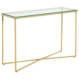 Luxury Gold Glass Console Table