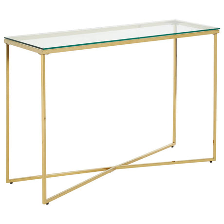 Luxury Gold Glass Console Table
