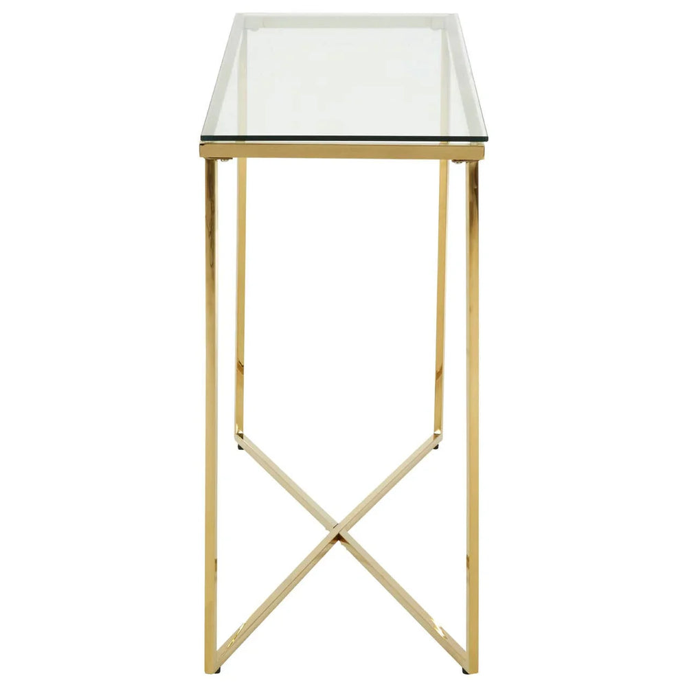 Luxury Gold Glass Console Table