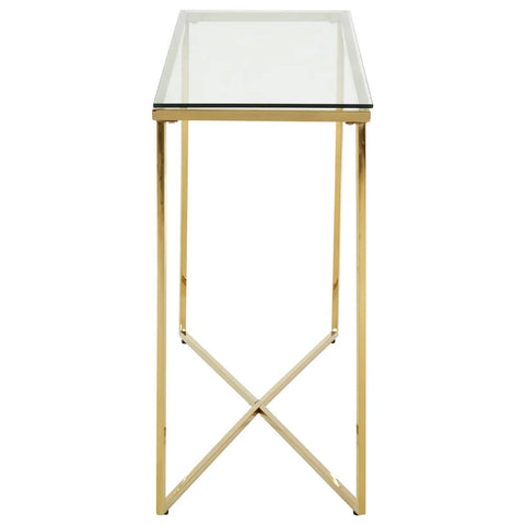 Luxury Gold Glass Console Table