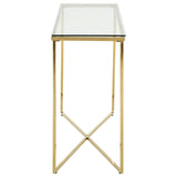 Luxury Gold Glass Console Table