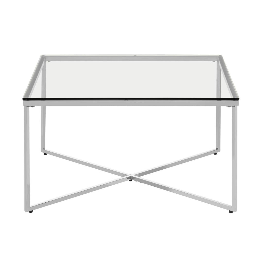 Elegant Silver Glass Coffee Table
