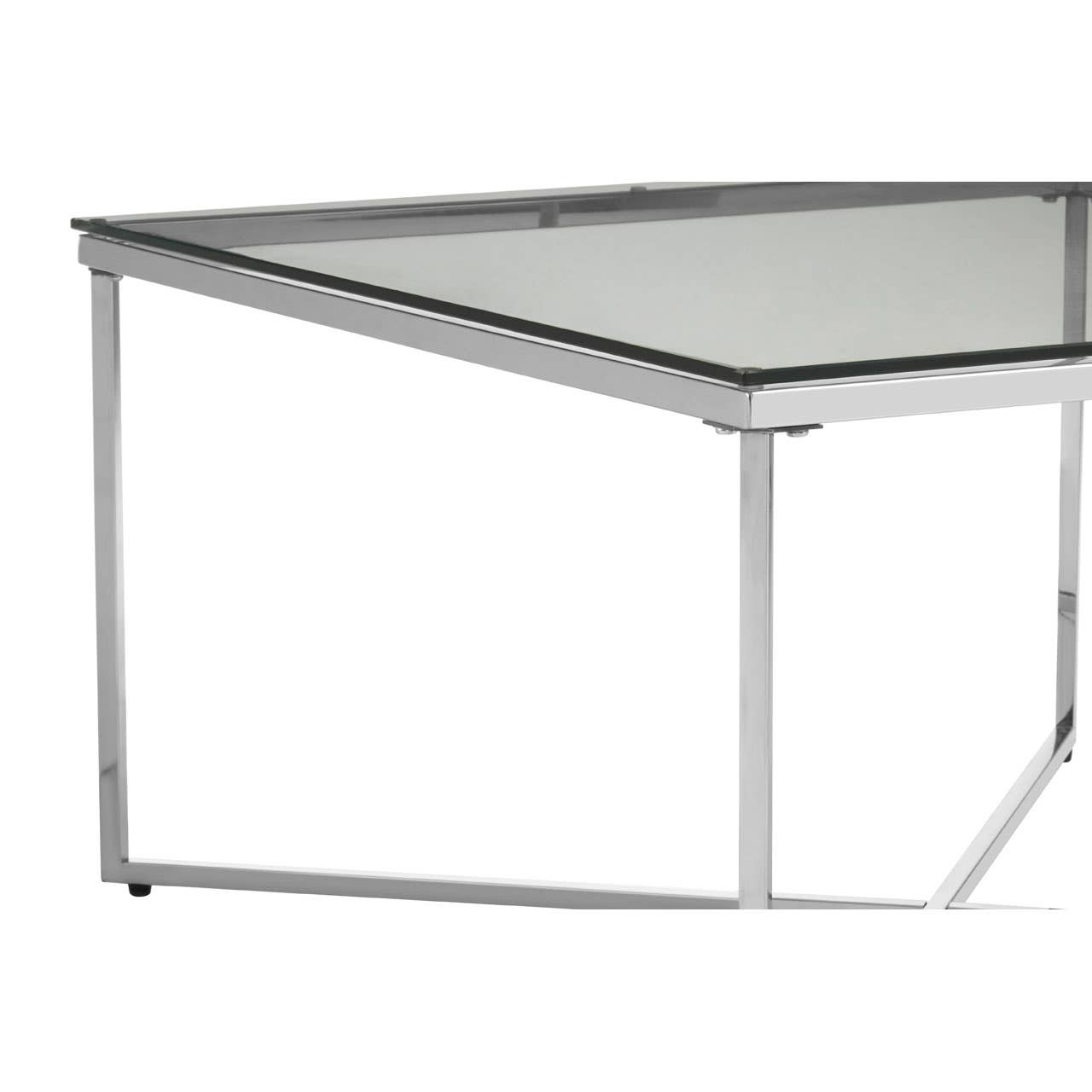 Elegant Silver Glass Coffee Table