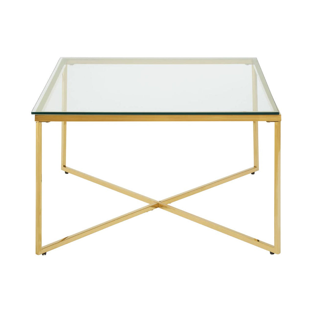 Elegant Gold Cross Coffee Table