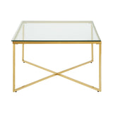 Elegant Gold Cross Coffee Table