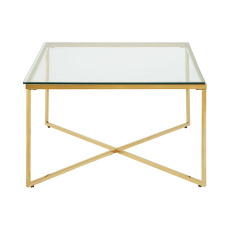 Elegant Gold Cross Coffee Table