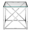 Sleek Stainless Steel End Table