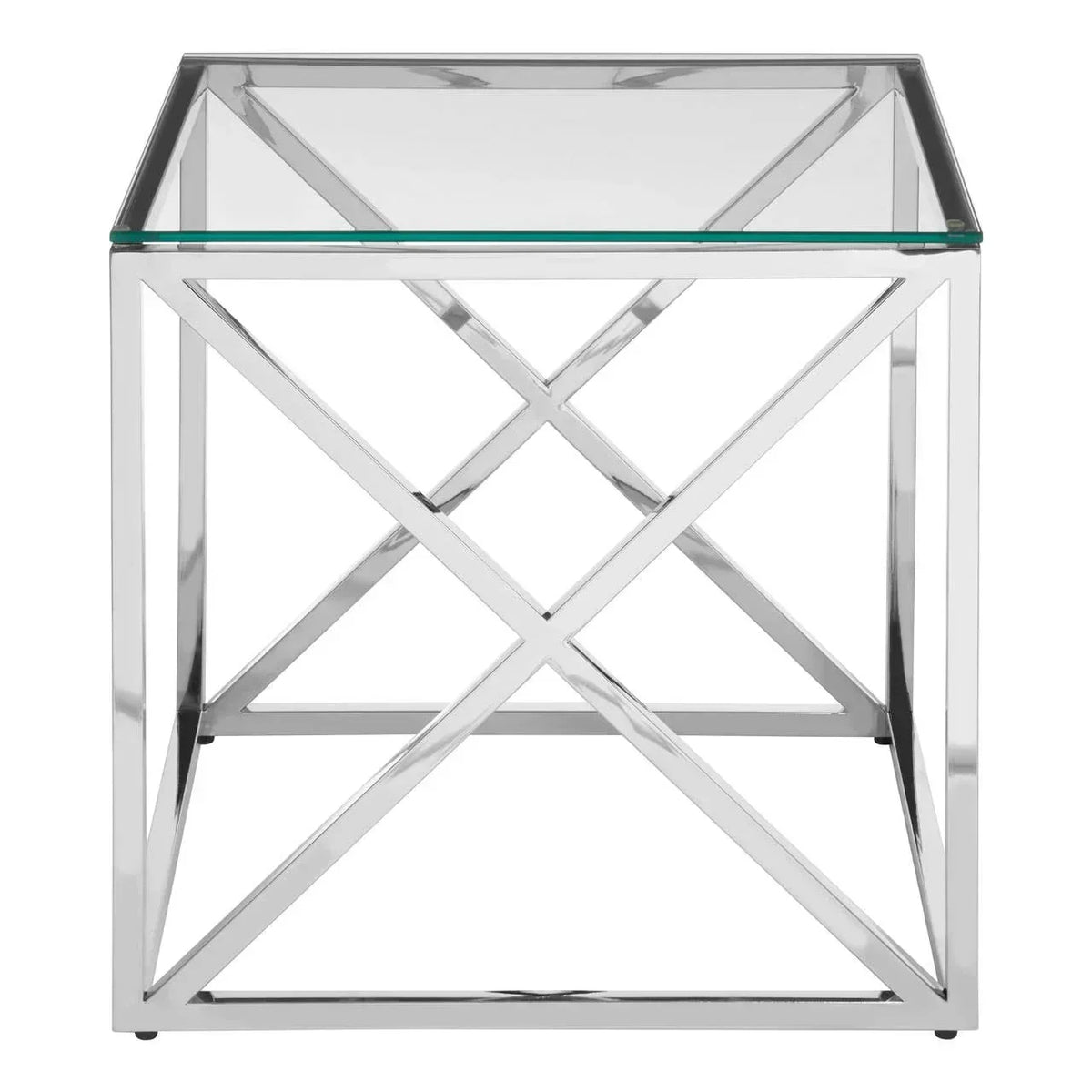 Sleek Stainless Steel End Table