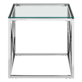 Sleek Stainless Steel End Table