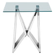Chrome Wing Glass End Table