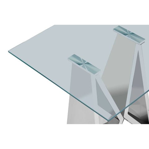 Chrome Wing Glass End Table