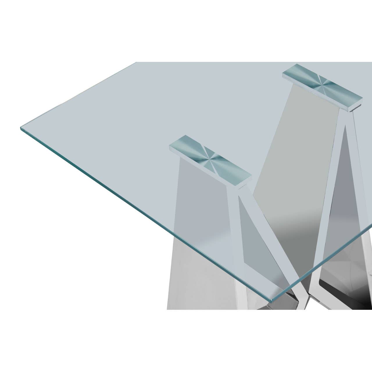 Chrome Wing Glass End Table