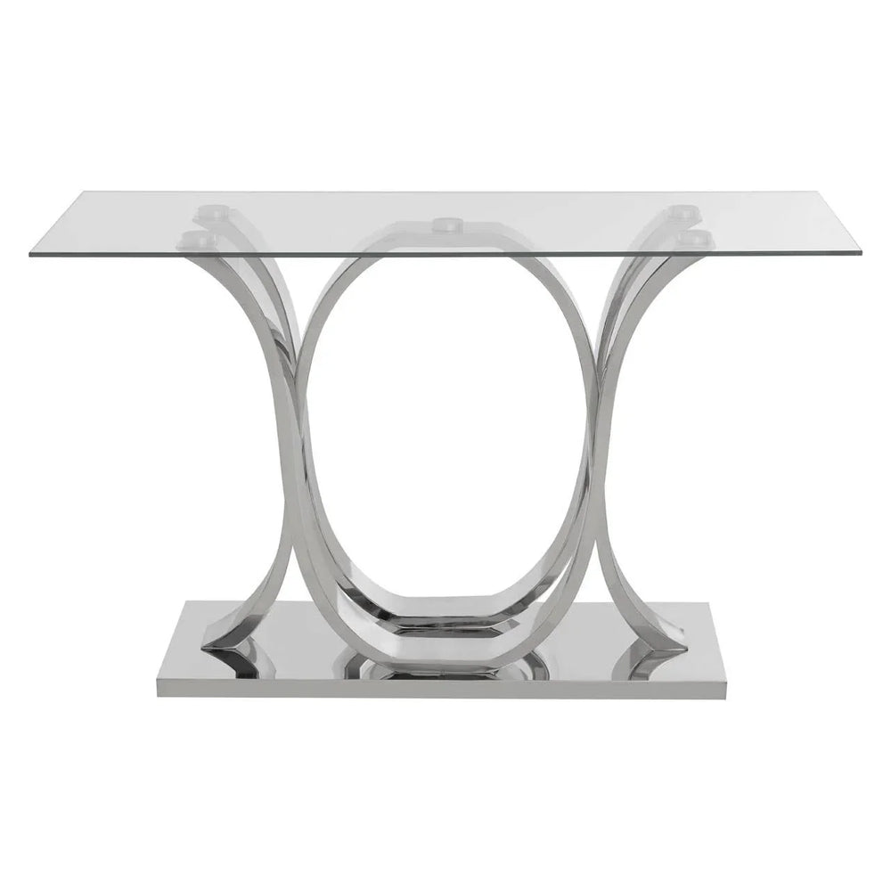 Chrome Elegance Glass Console Table
