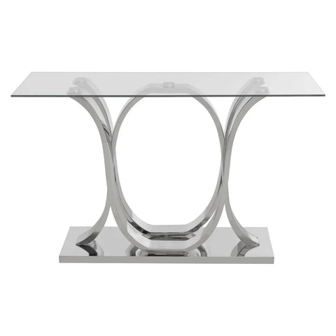 Chrome Elegance Glass Console Table