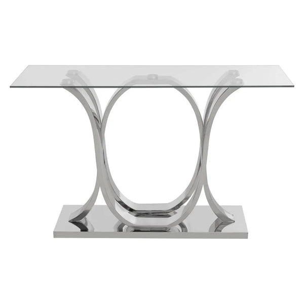 Chrome Elegance Glass Console Table