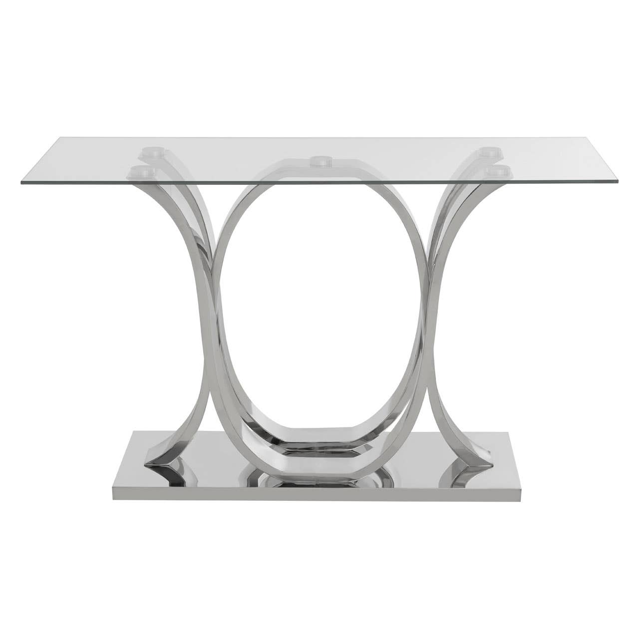 Chrome Elegance Glass Console Table