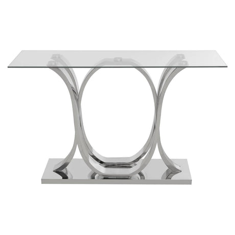 Chrome Elegance Glass Console Table