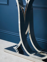 Chrome Elegance Glass Console Table