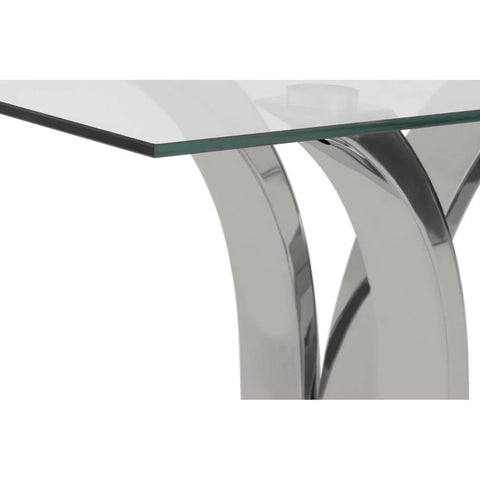 Chrome Elegance Glass Console Table