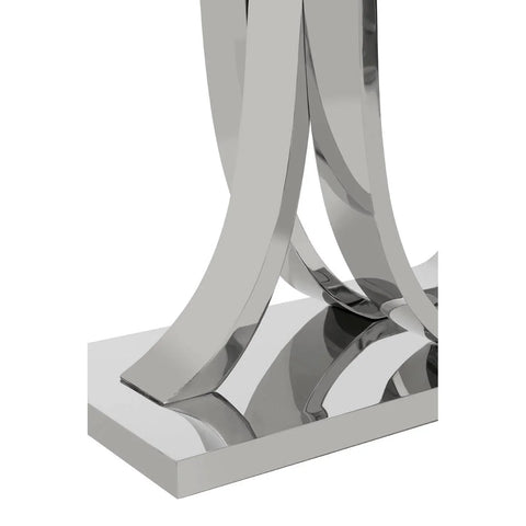 Chrome Elegance Glass Console Table