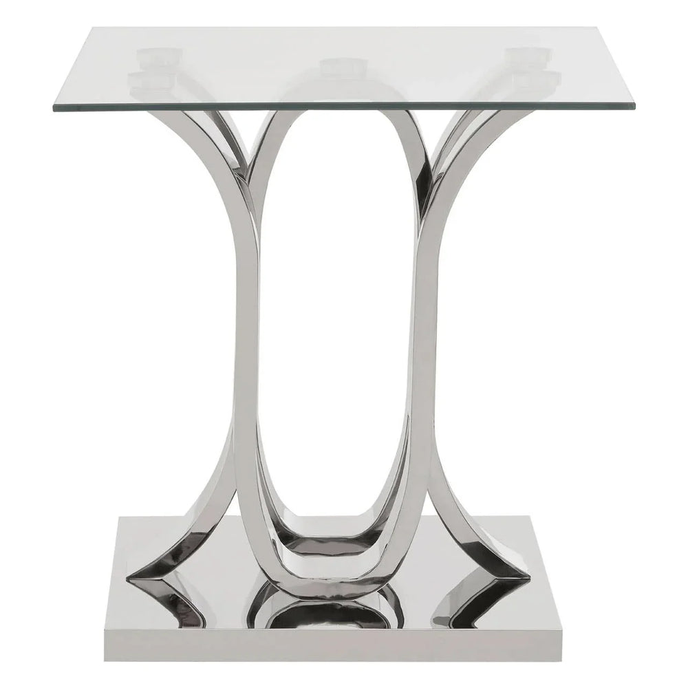 Glamour Glass Steel End Table