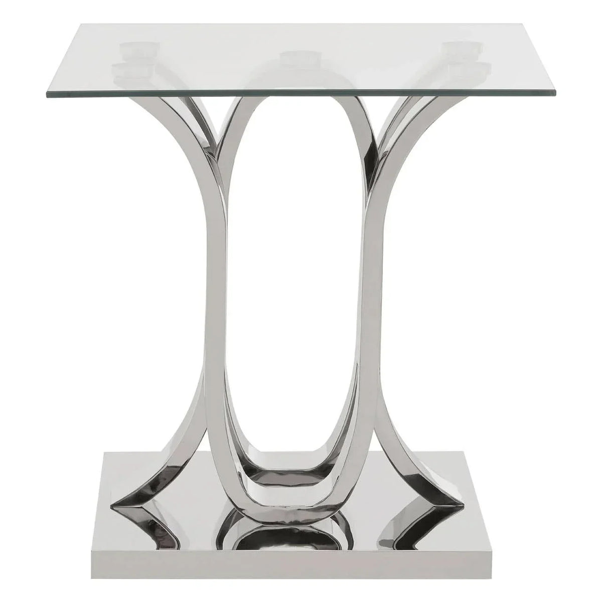 Glamour Glass Steel End Table