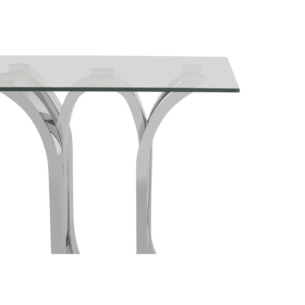 Glamour Glass Steel End Table