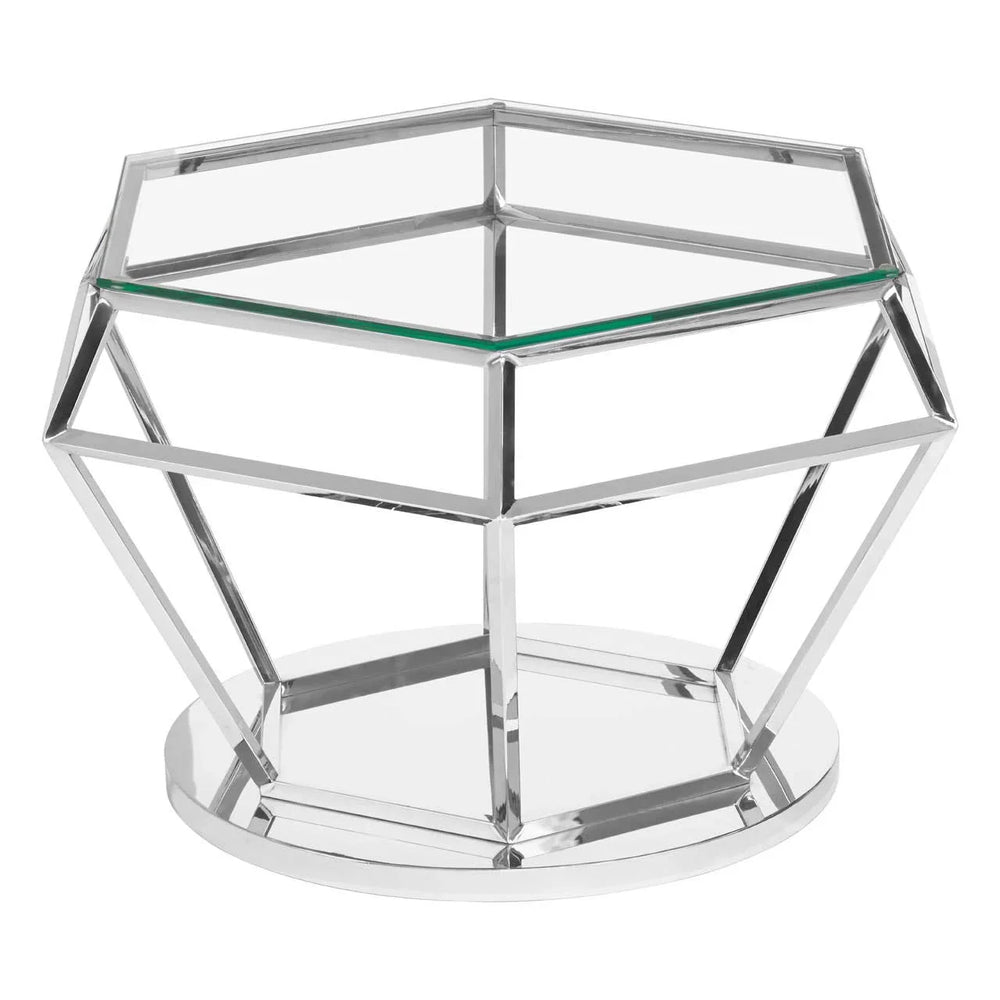 Diamond Prism Silver End Table