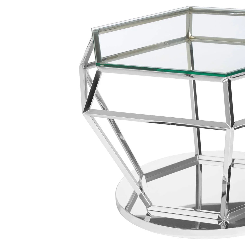 Diamond Prism Silver End Table