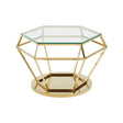Golden Diamond Glass End Table