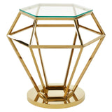 Gilded Diamond Glass End Table