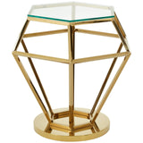 Gilded Diamond Glass End Table