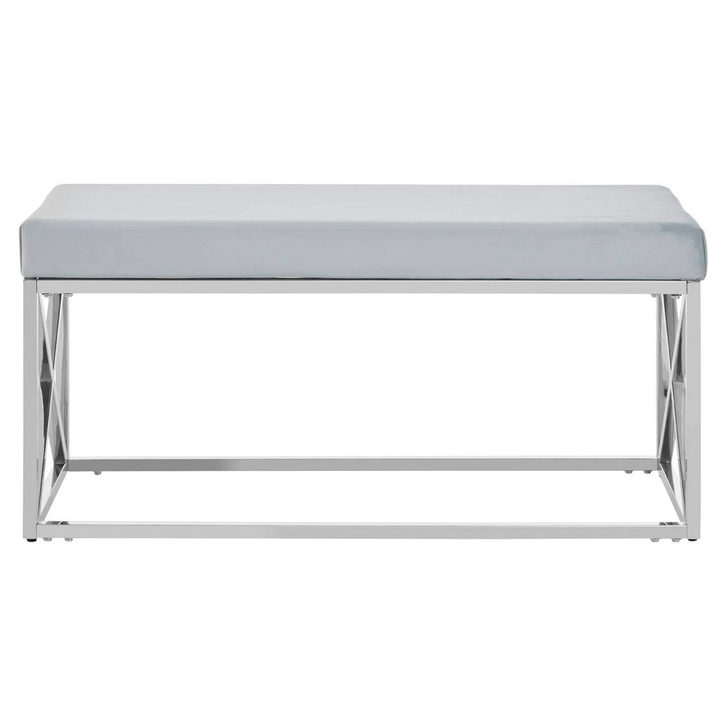 Luxe Blue Velvet Bench