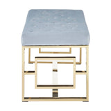 Luxe Grey Velvet Bench