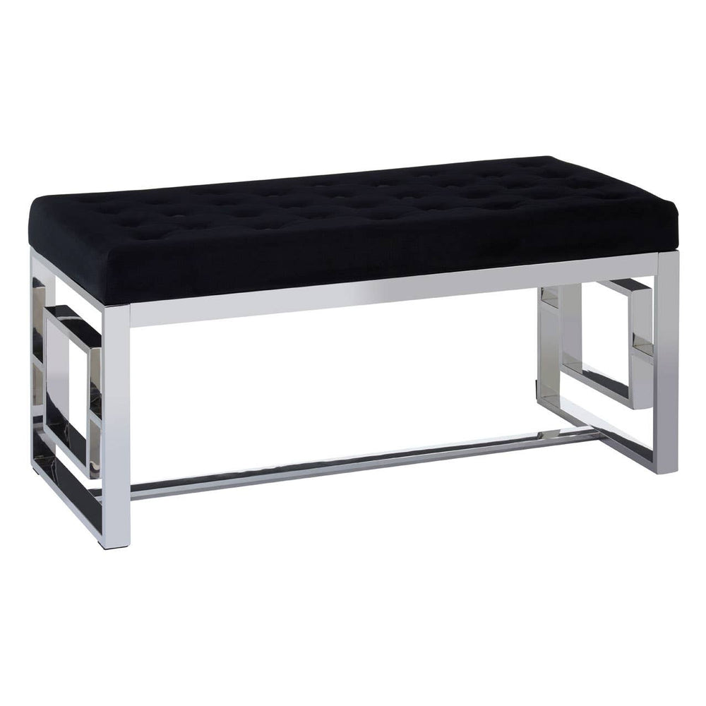 Luxe Black Velvet Bench