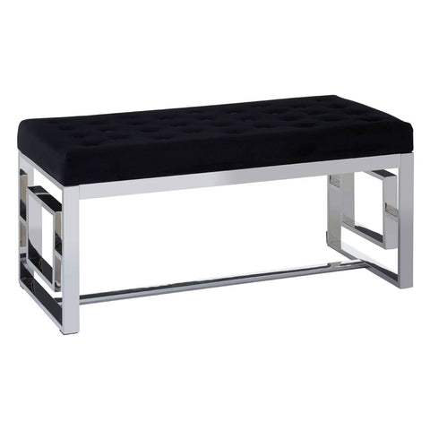 Luxe Black Velvet Bench