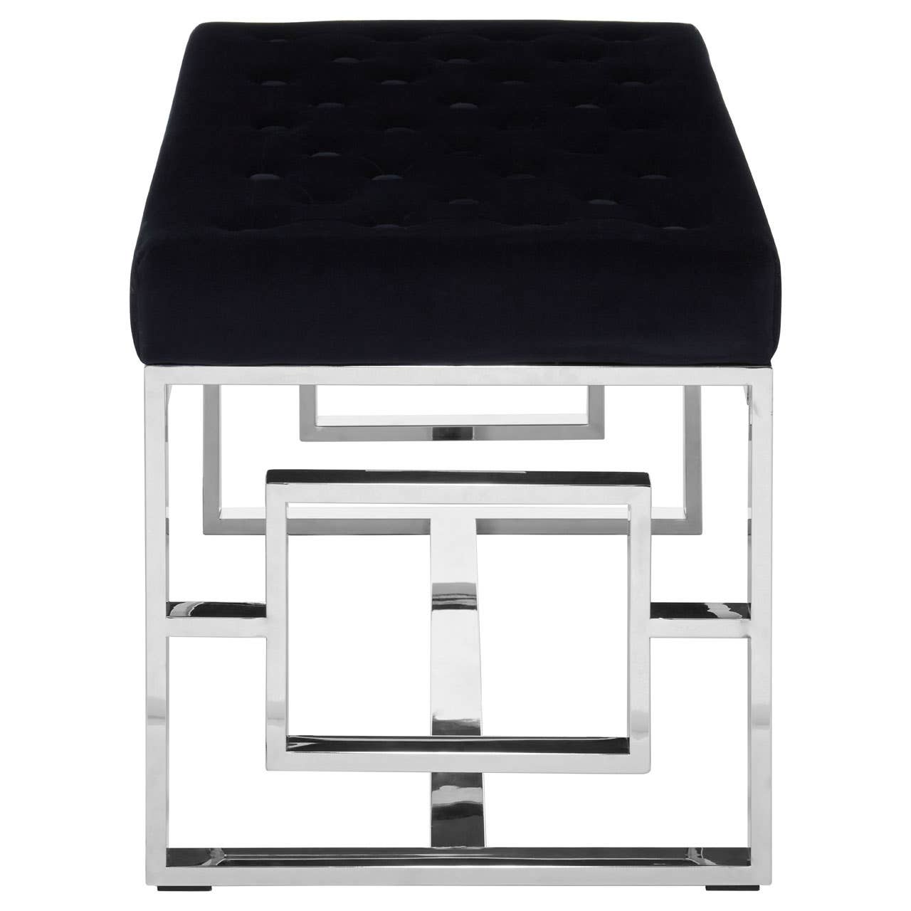 Luxe Black Velvet Bench