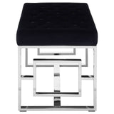 Luxe Black Velvet Bench
