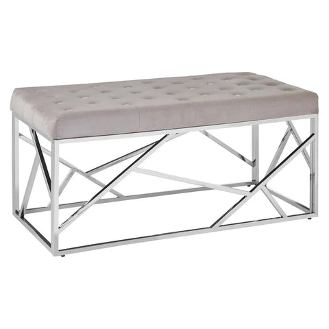 Luxe Velvet Silver Bench