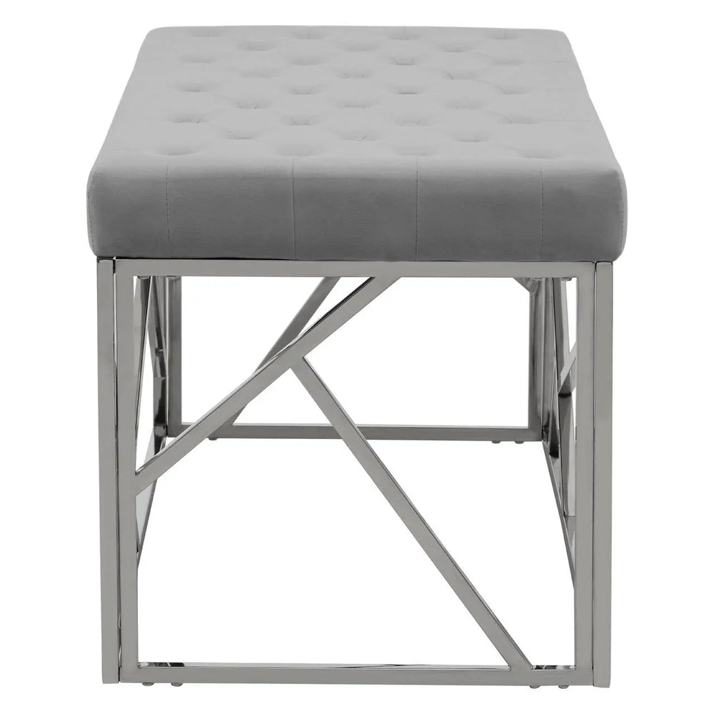 Luxe Velvet Silver Bench