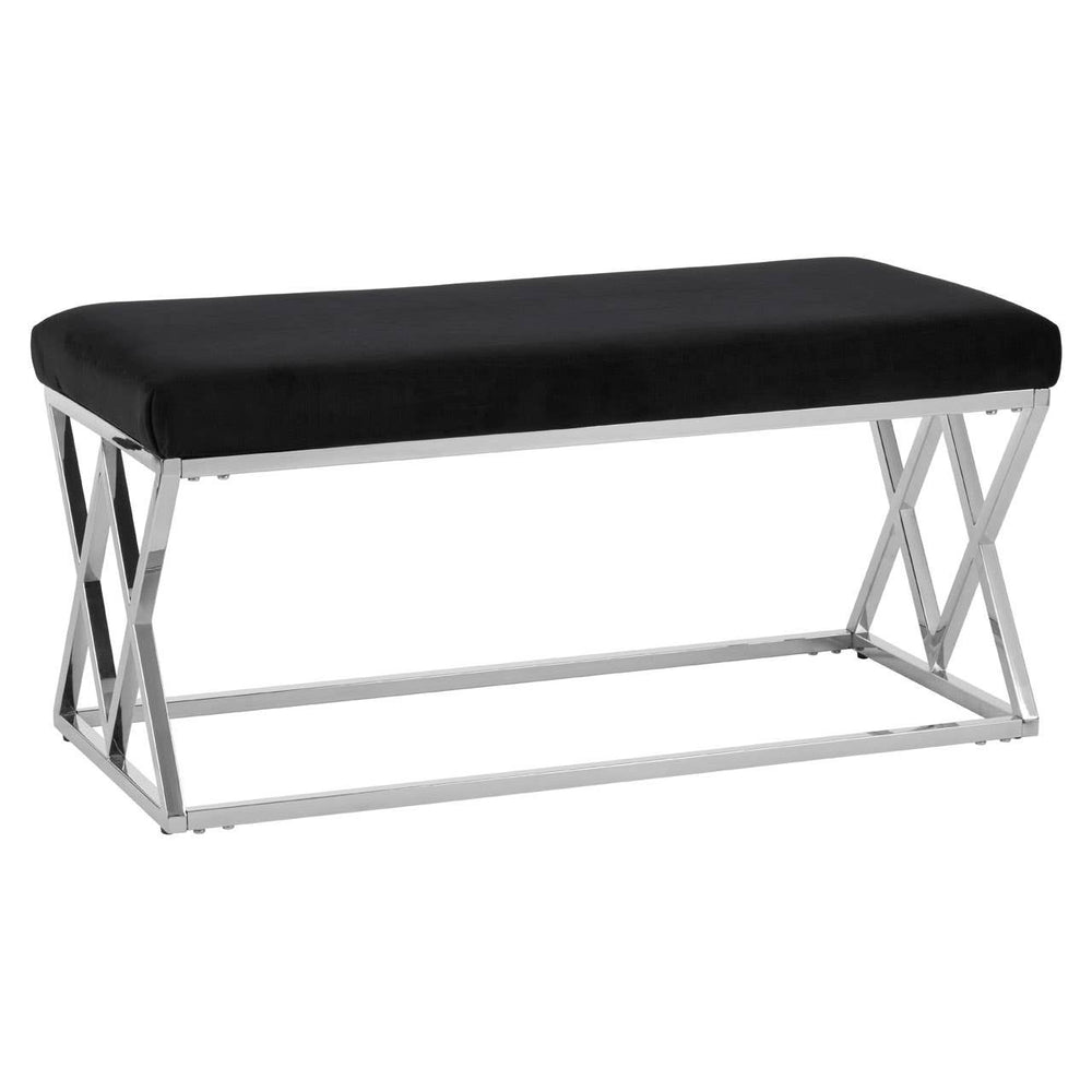 Sleek Silver & Black Bench