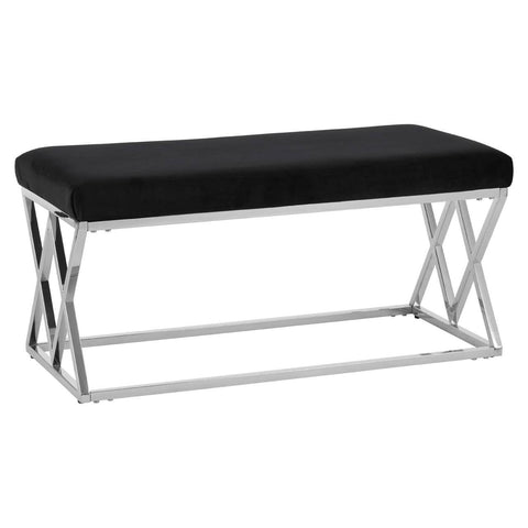Sleek Silver & Black Bench