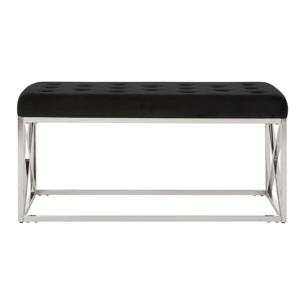 Luxe Geometric Velvet Bench