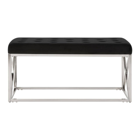 Luxe Geometric Velvet Bench