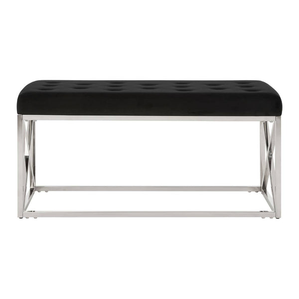 Luxe Geometric Velvet Bench