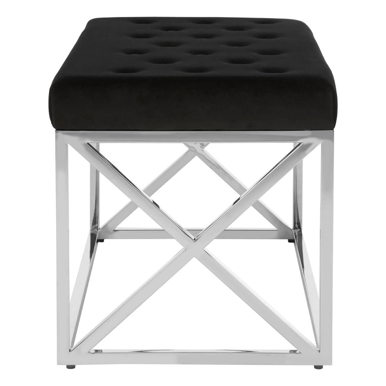 Luxe Geometric Velvet Bench