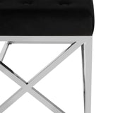 Luxe Geometric Velvet Bench