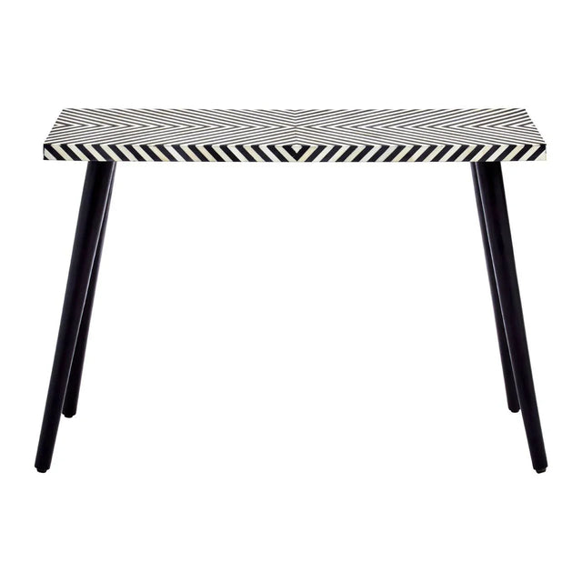 Boho Striped Bone Inlay Table
