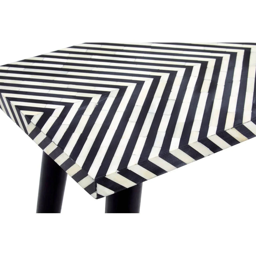 Boho Striped Bone Inlay Table