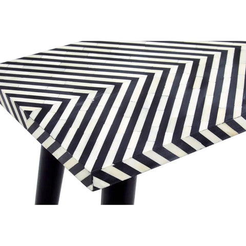 Boho Striped Bone Inlay Table